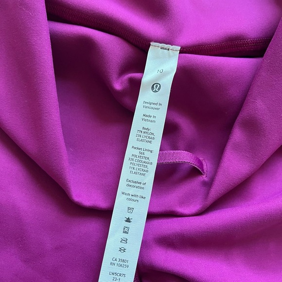 Lululemon Wunder Train HR Tight 25" Everlux Magenta Purple sz 10 - Picture 5 of 8